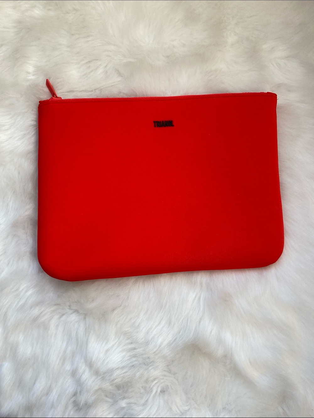 Red Triangl zip pouch